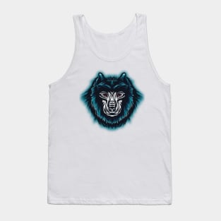 Wolf Head Mascot Style Tank Top